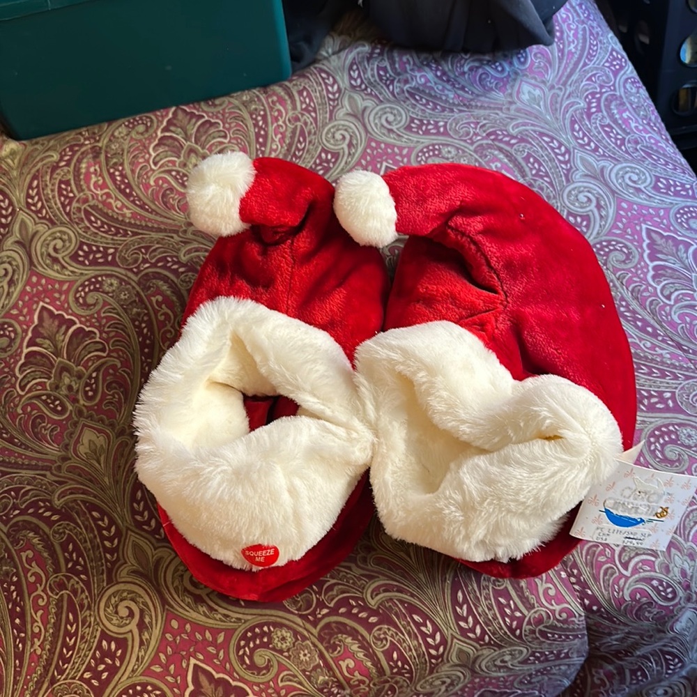 Brand new holiday slippers, great alternative to holiday sweater!